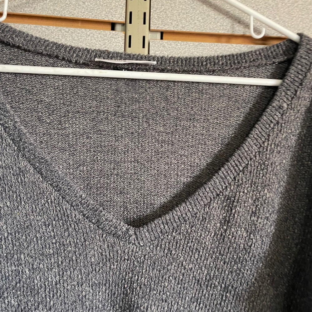 Healthy Yidai Charcoal Gray V Neck Long Sleeve Knit Sweater‎ Size M - Picture 3 of 6